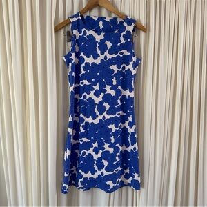 Mahi Gold Ryder Dress Blue and White Floral Sleeveless Stretch Comfort Size XS